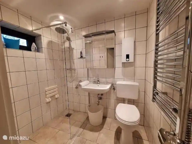 Casa de vacaciones Waldidyll en Alemania, Eifel, Hinterhausen - bungaló Baño con, entre otras cosas. ducha a ras de suelo