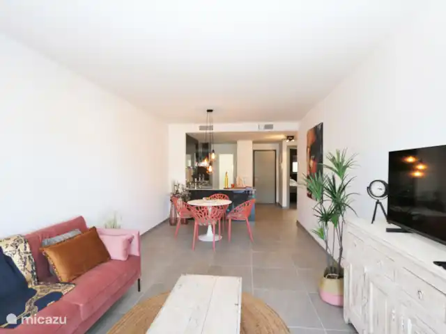 Appartement avec vue sur la piscine | Espagne, Costa Blanca, Orihuela Costa - appartement Salon, salle à manger et cuisine