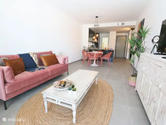 Appartement avec vue sur la piscine | Espagne, Costa Blanca, Orihuela Costa - appartement Salon, salle à manger et cuisine