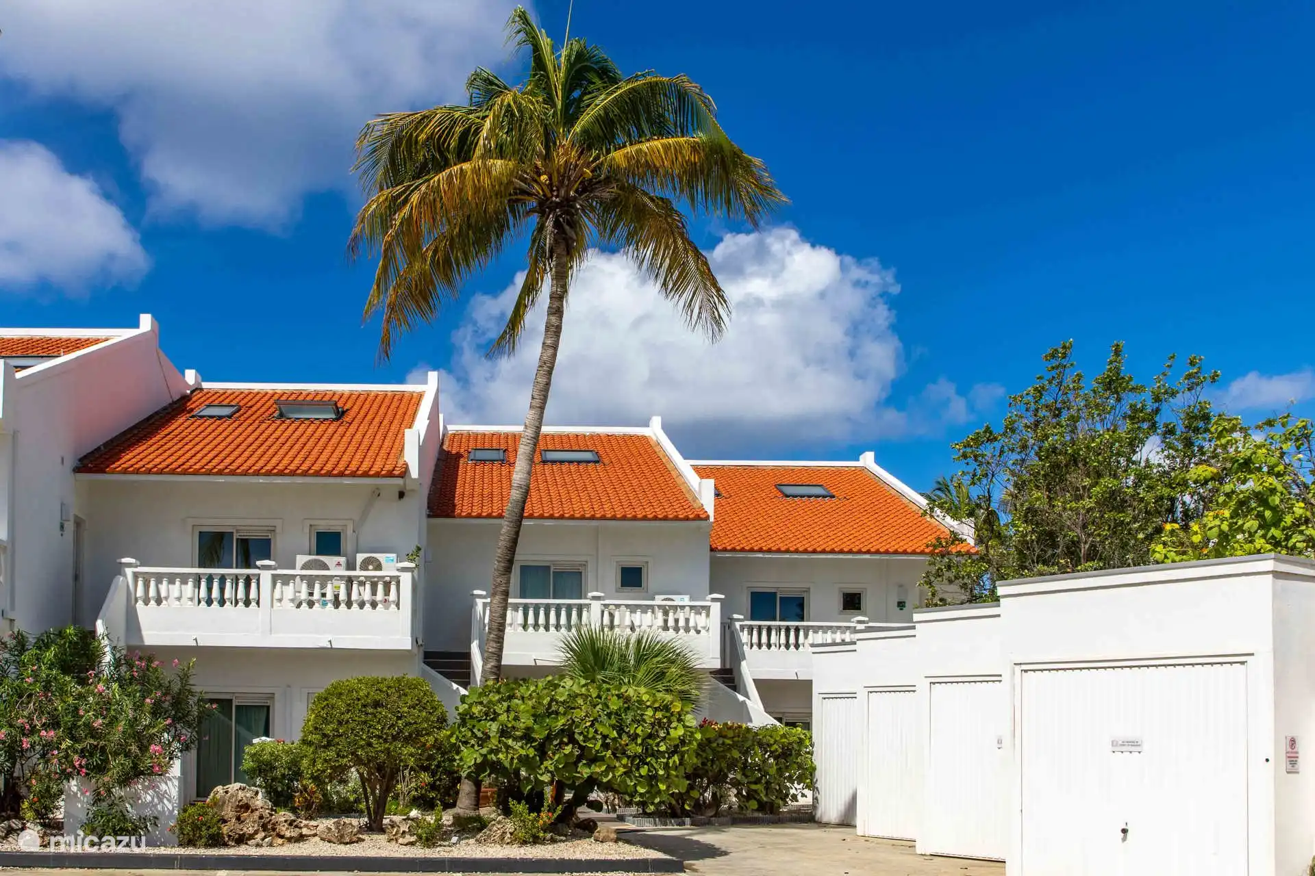 Wohnung im Erdgeschoss hinter den Palmen