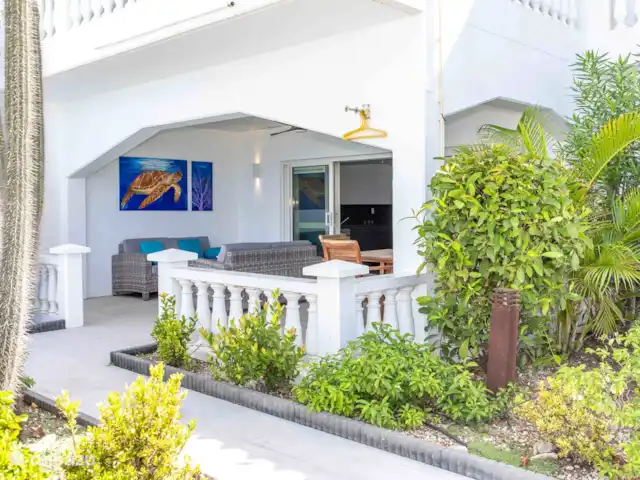 Location de Vacances Bonaire, Bonaire, Belnem, appartement - Appartements Belmar en bord de mer  Terrasse privative