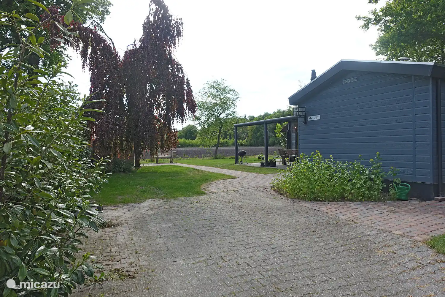 5 persoons Chalet de Wilg, Rheezerveen. Oprit naar het huisjes