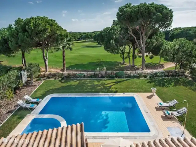 Location de Vacances Portugal, Algarve, Quarteira, villa - Villa Sol Golfe Vue sur le dessus de la piscine