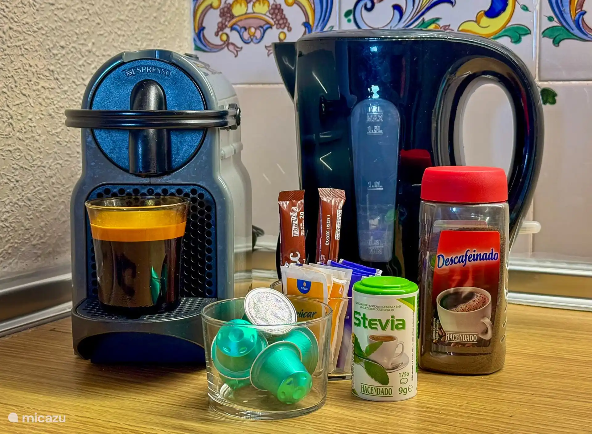 Umfangreiche Kaffeebar. Für jeden etwas dabei