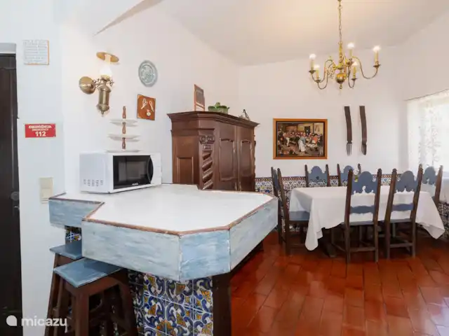 Villa das Acacias huren in Portugal, Algarve, Albufeira - villa Eetgedeelte en ingang naar de keuken.