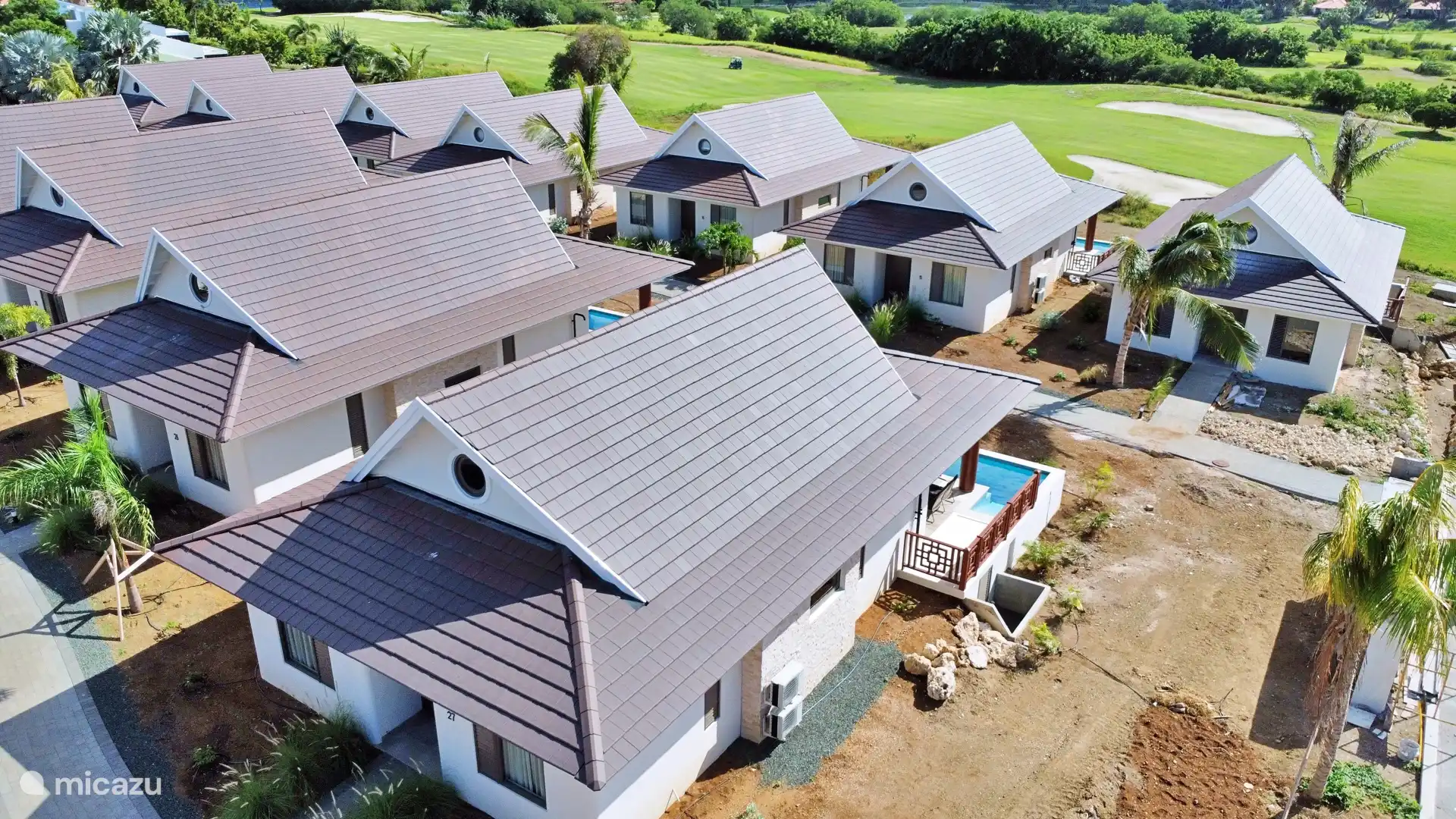 luchtfoto van de villa
