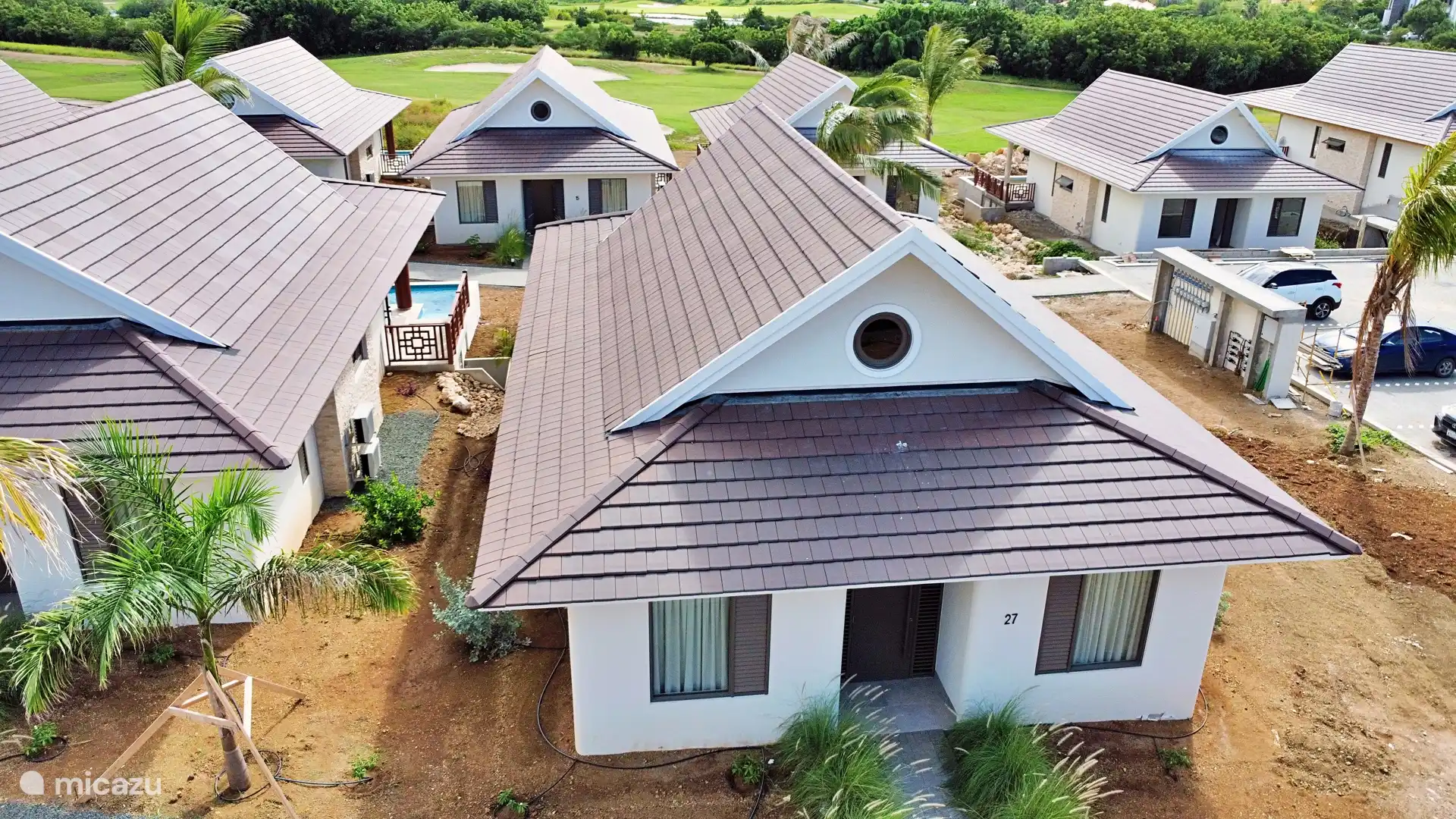 luchtfoto van de villa