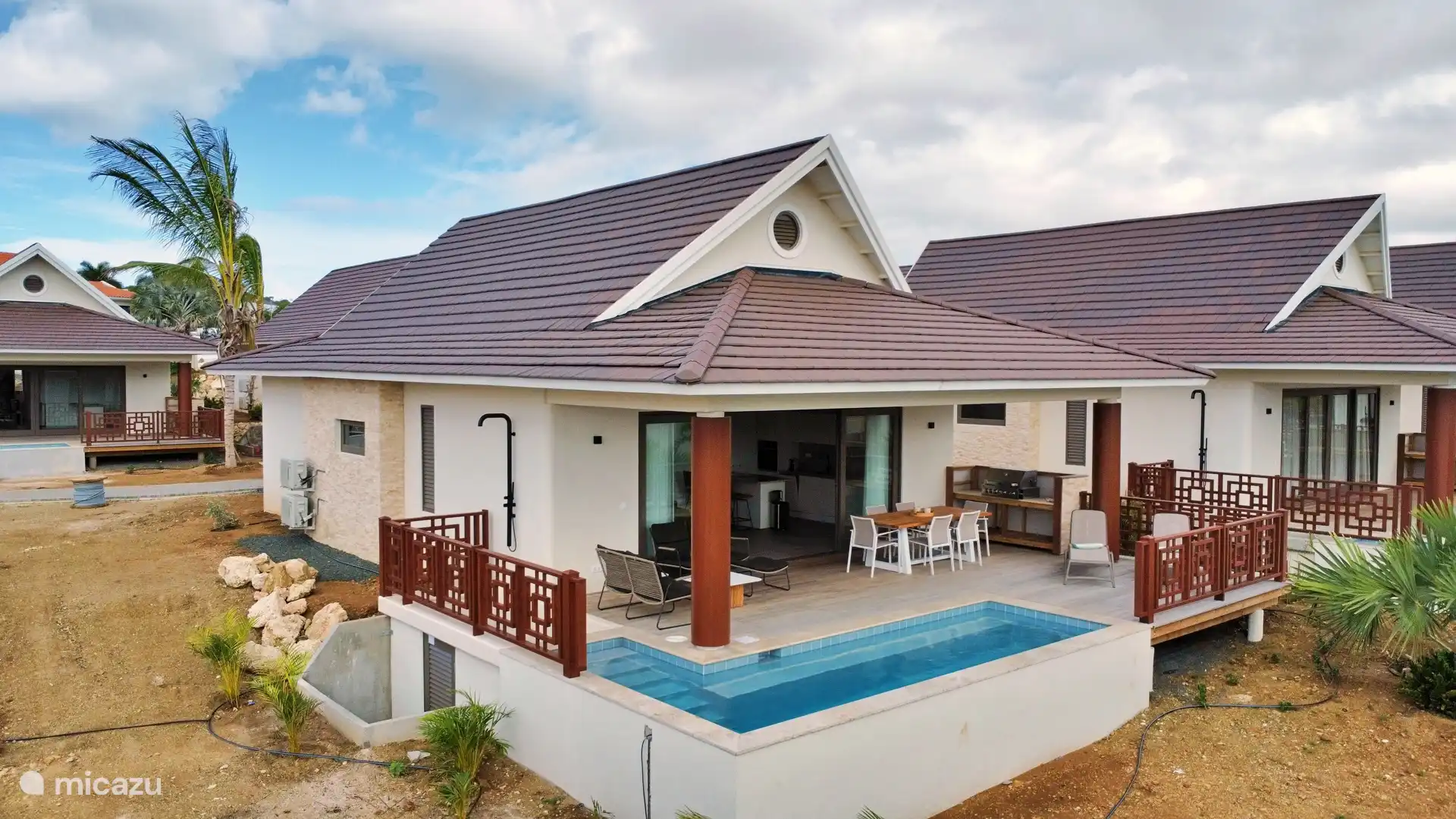 luchtfoto van de villa