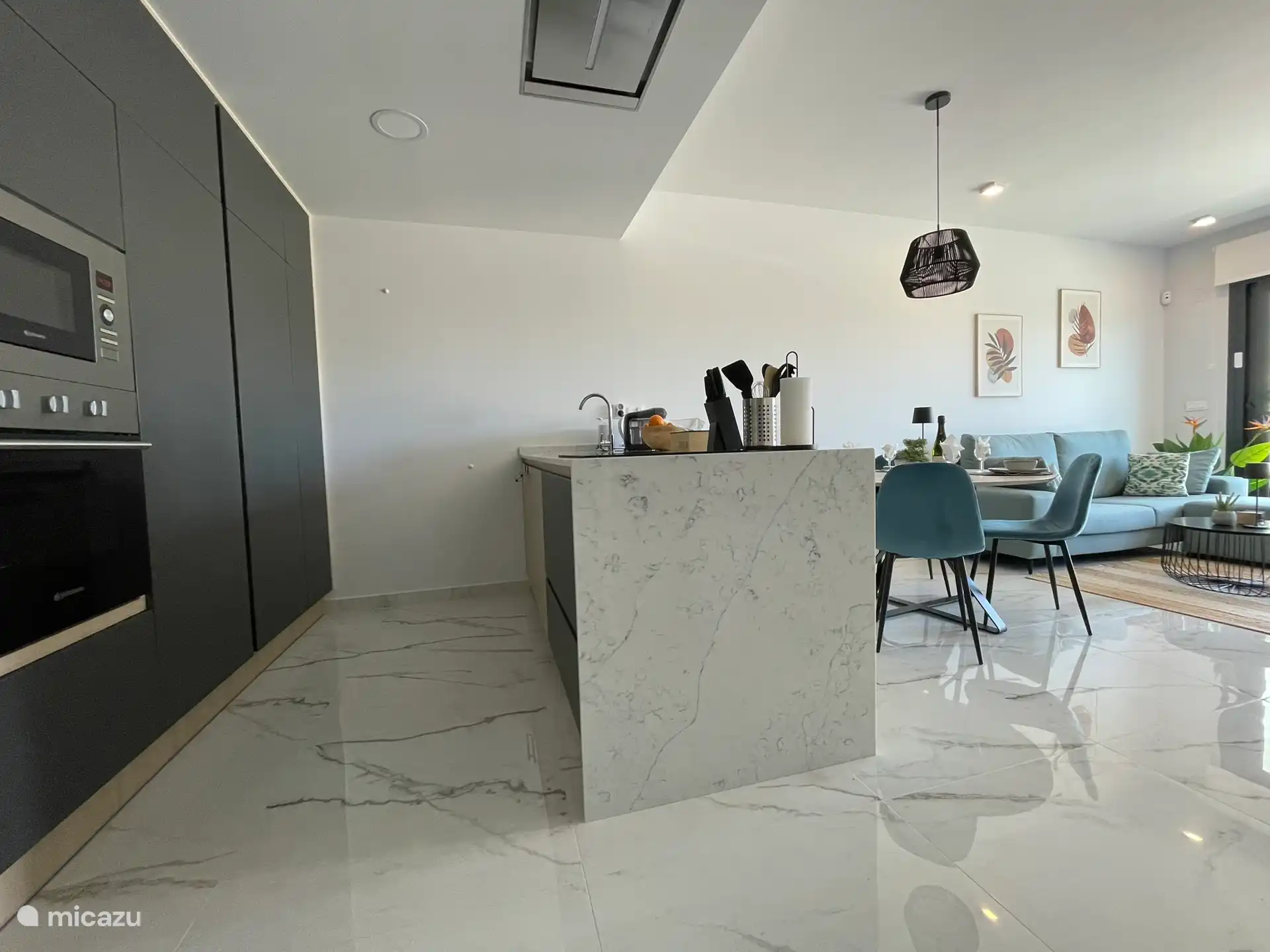 Voir la cuisine et le salon