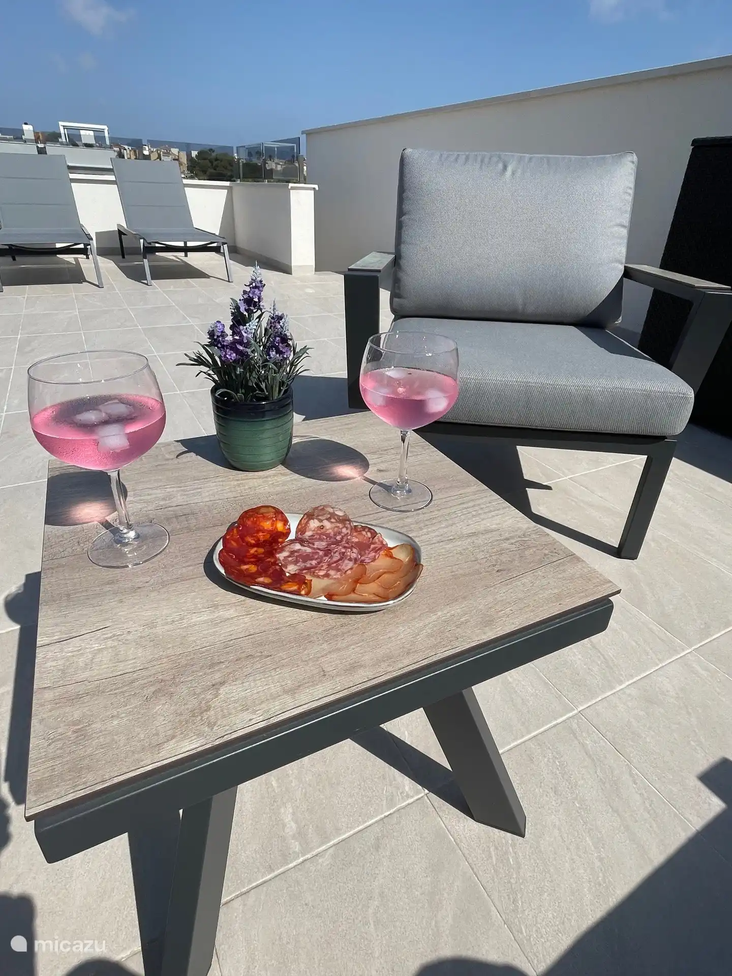 Cocktails sur le toit-terrasse