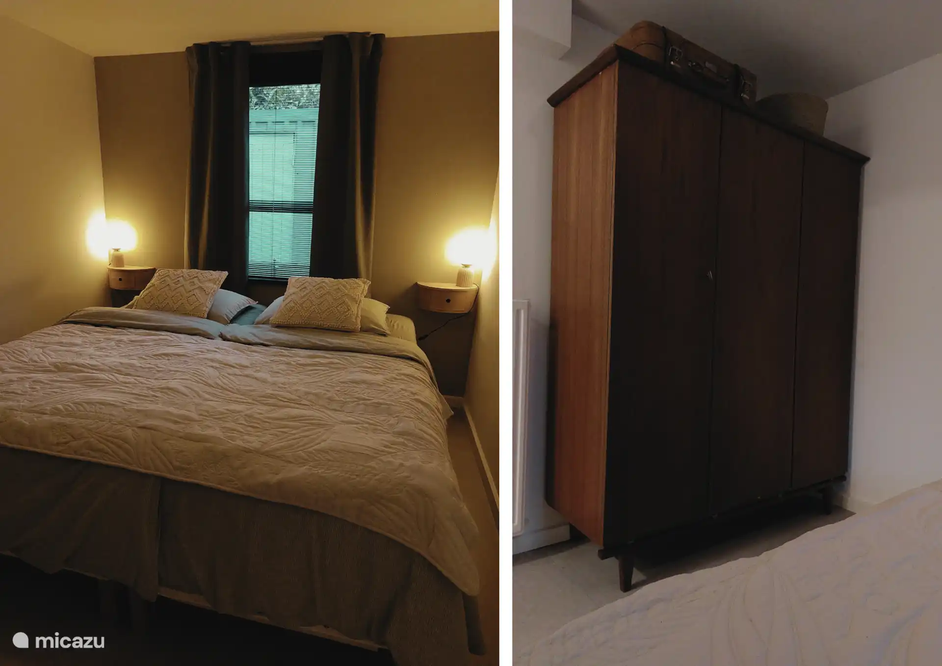 Das Hauptschlafzimmer mit dem großen Kleiderschrank