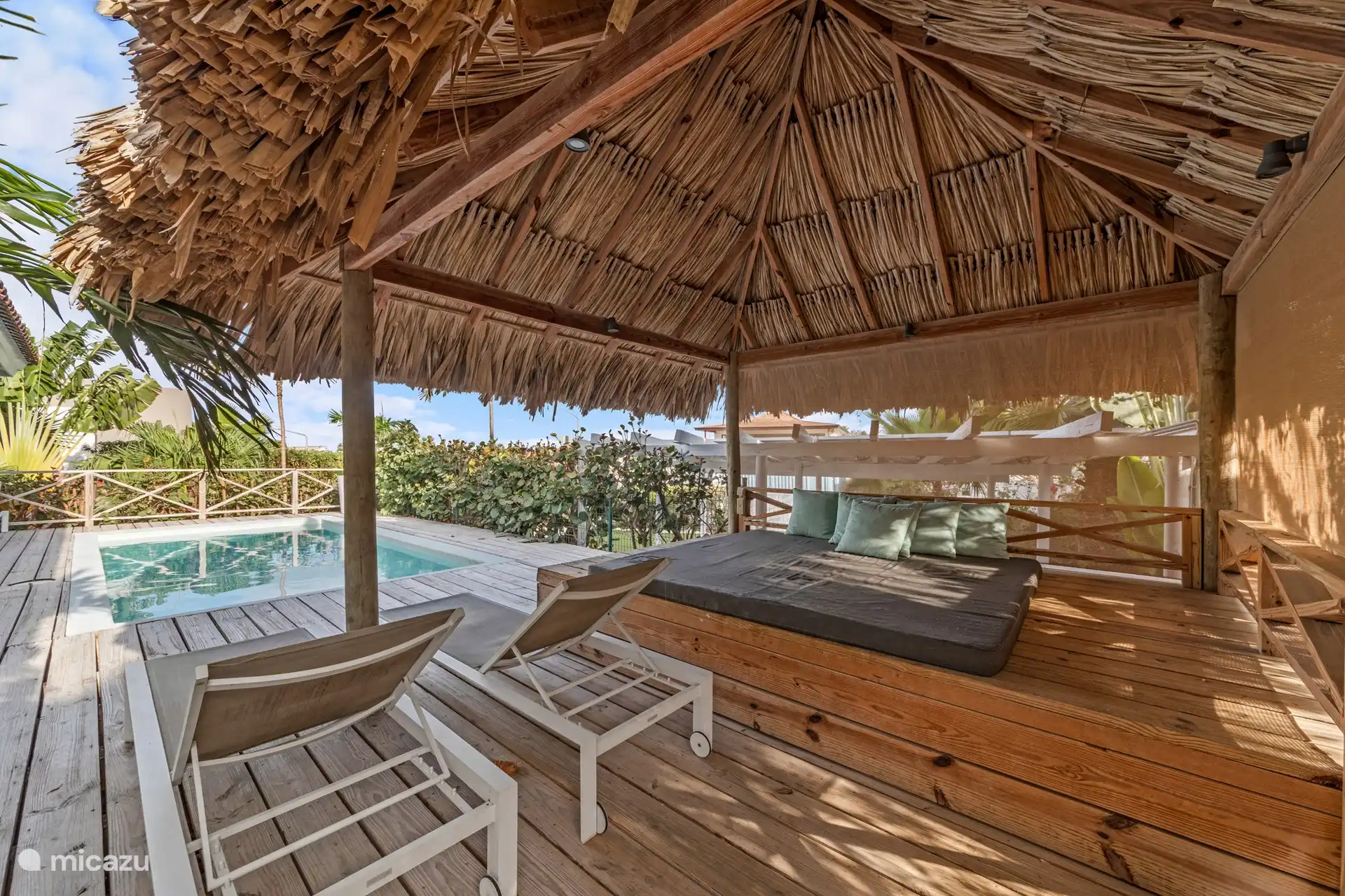 Die Palapa ist ein schöner schattiger Ort, um die Sonne zu genießen.  