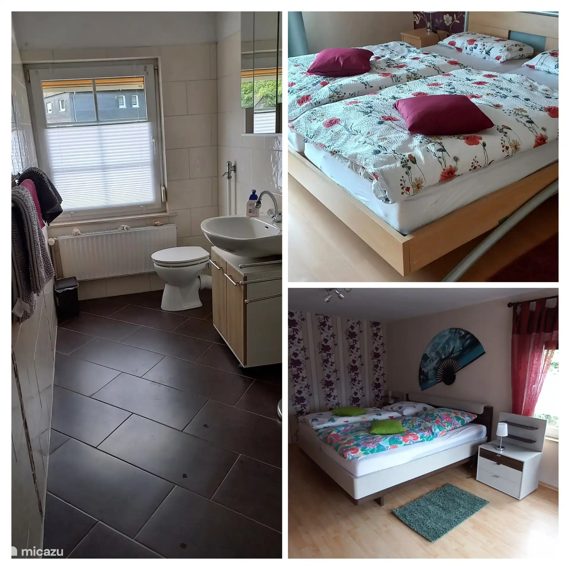 Slaapkamer en badkamer