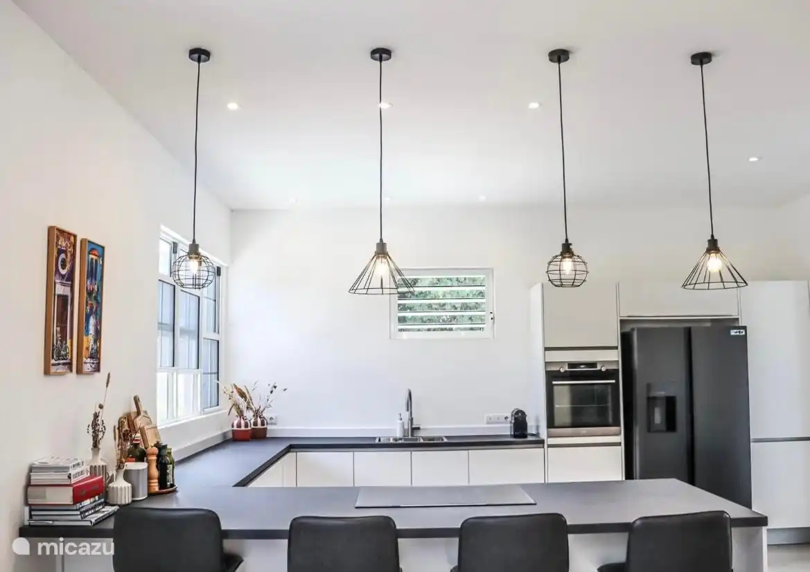 keuken met alle apparatuur wasmachine,oven enz