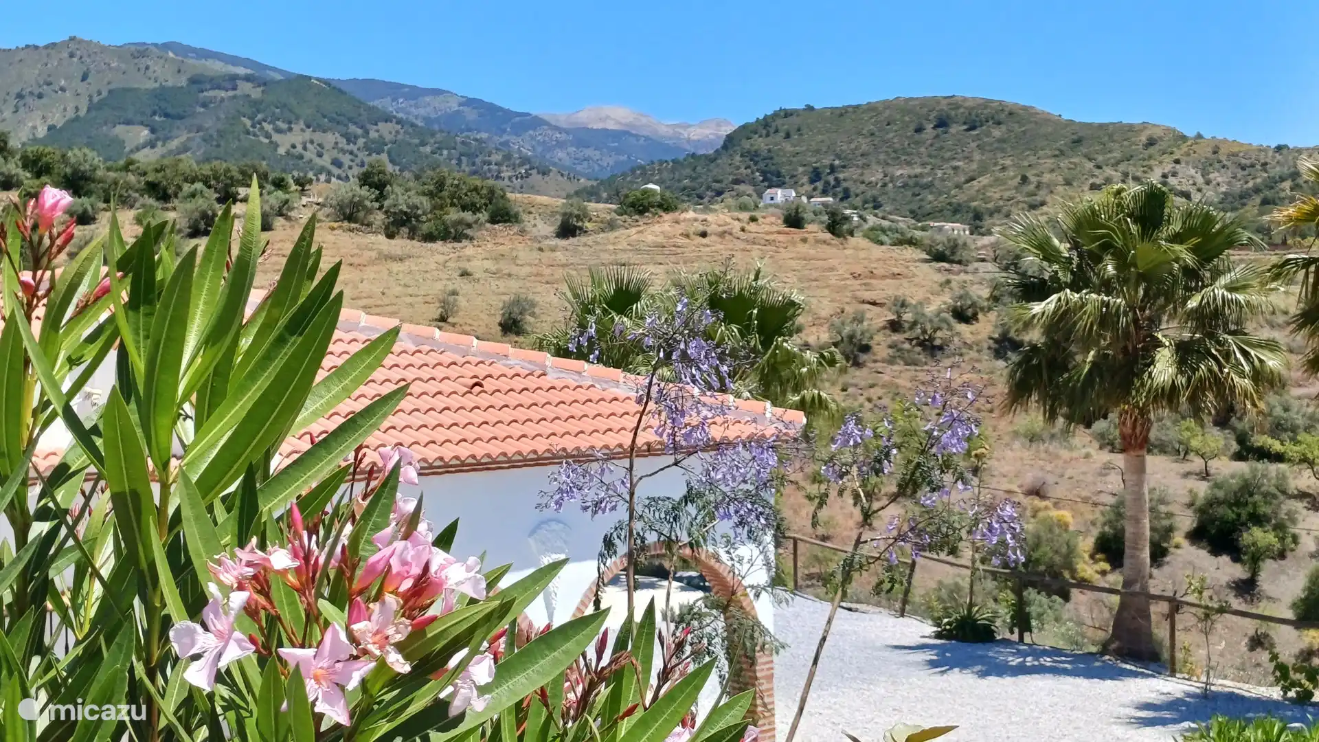 View over the house from the top of the drive.