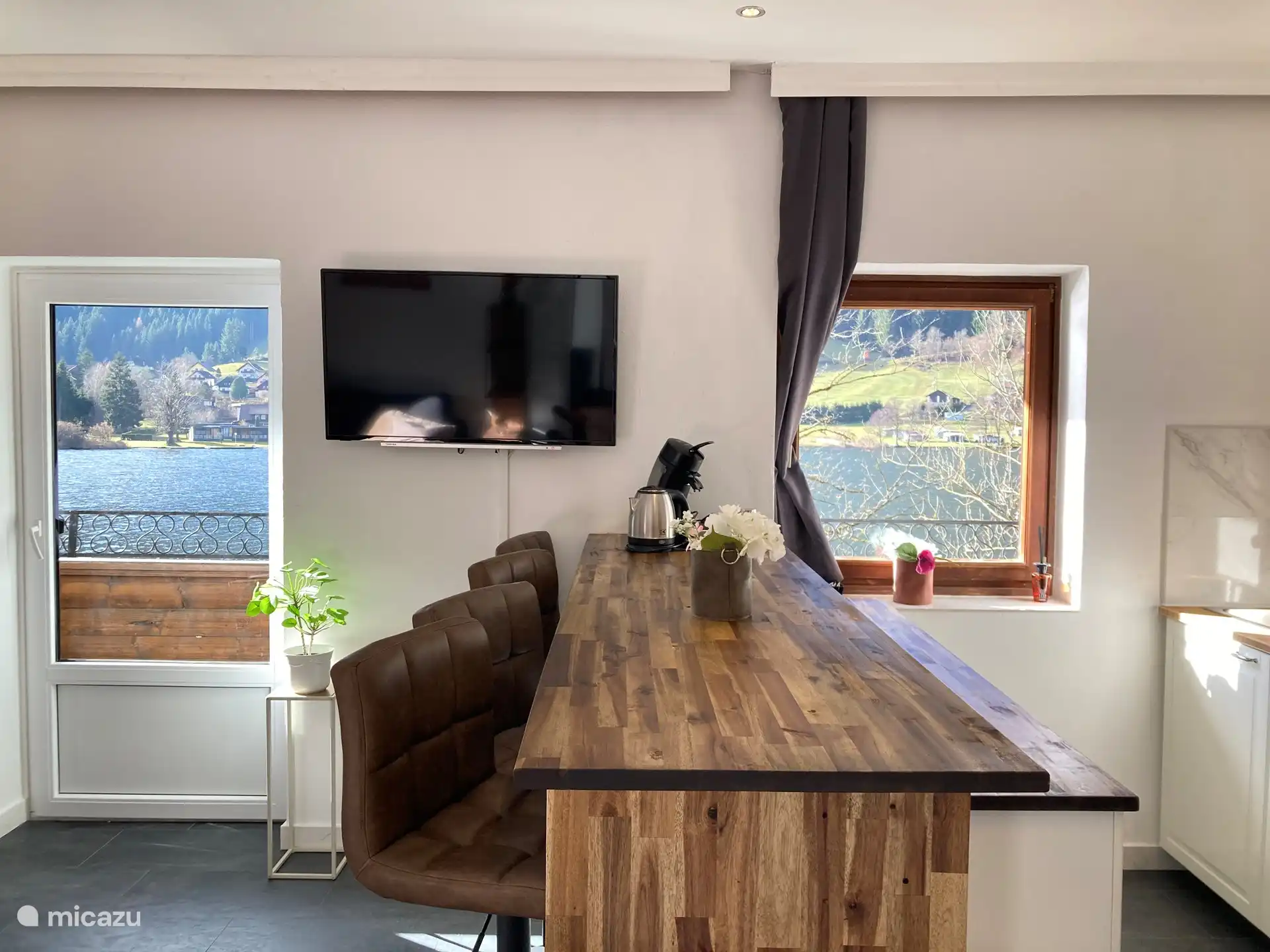 Küche, Balkon, Frühstücksbar, TV, Seeblick 