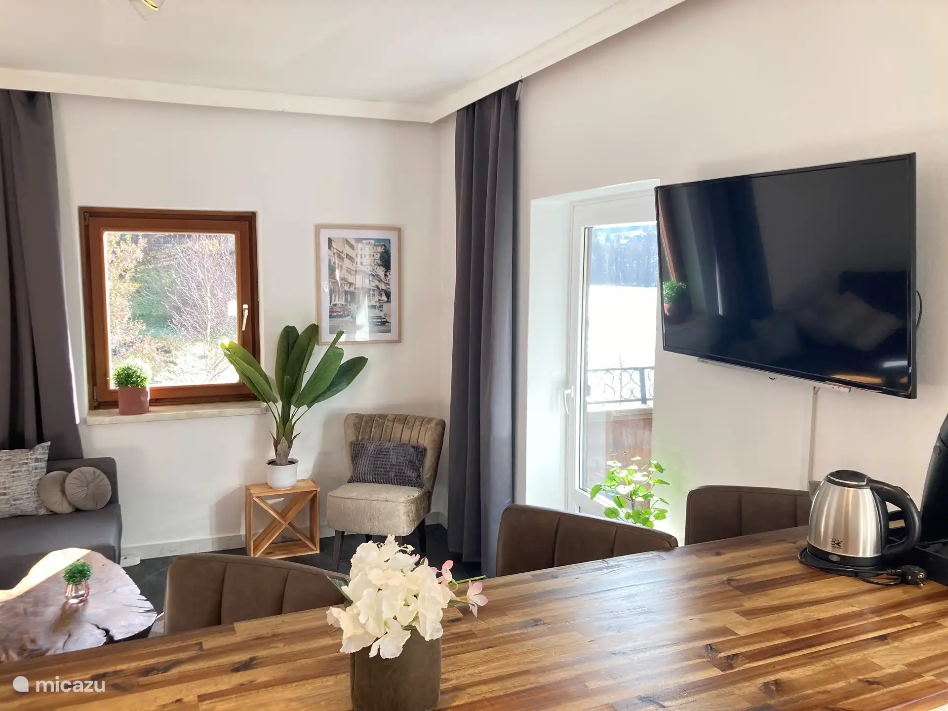 Küche, Balkon, Frühstücksbar, TV