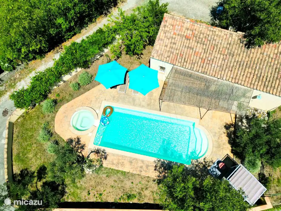 Aerial photo of the swimming pool 