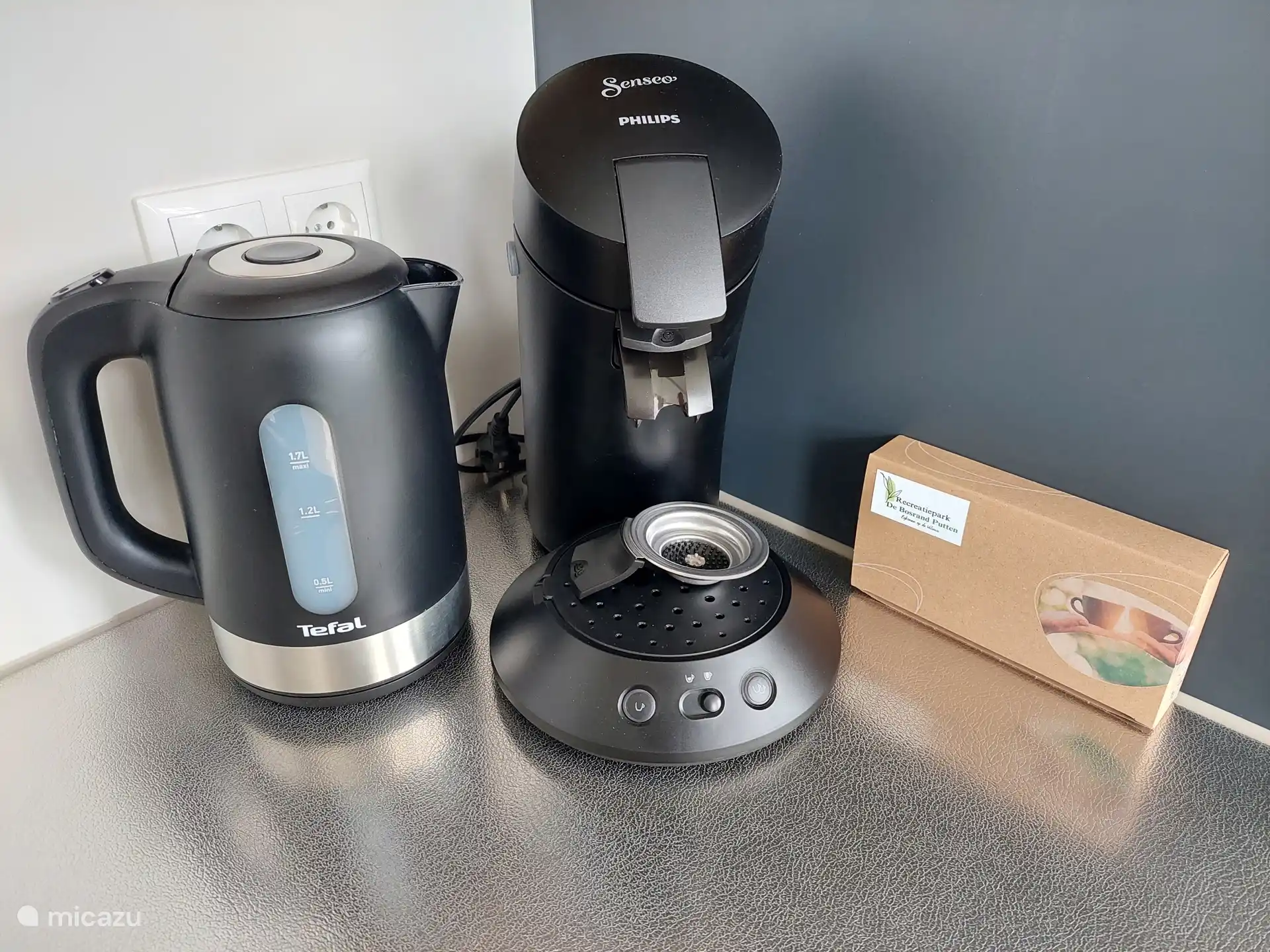 Senseo, waterkoker en koffie en theepakket bij aankomst