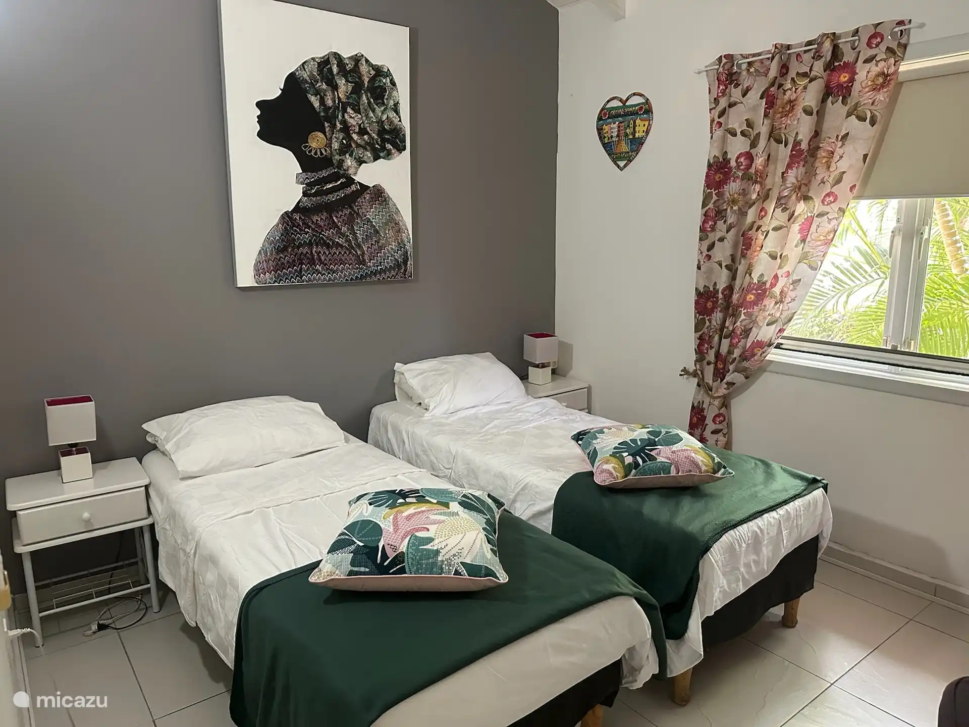 Slaapkamer 3 met twee eenpersoonsbedden