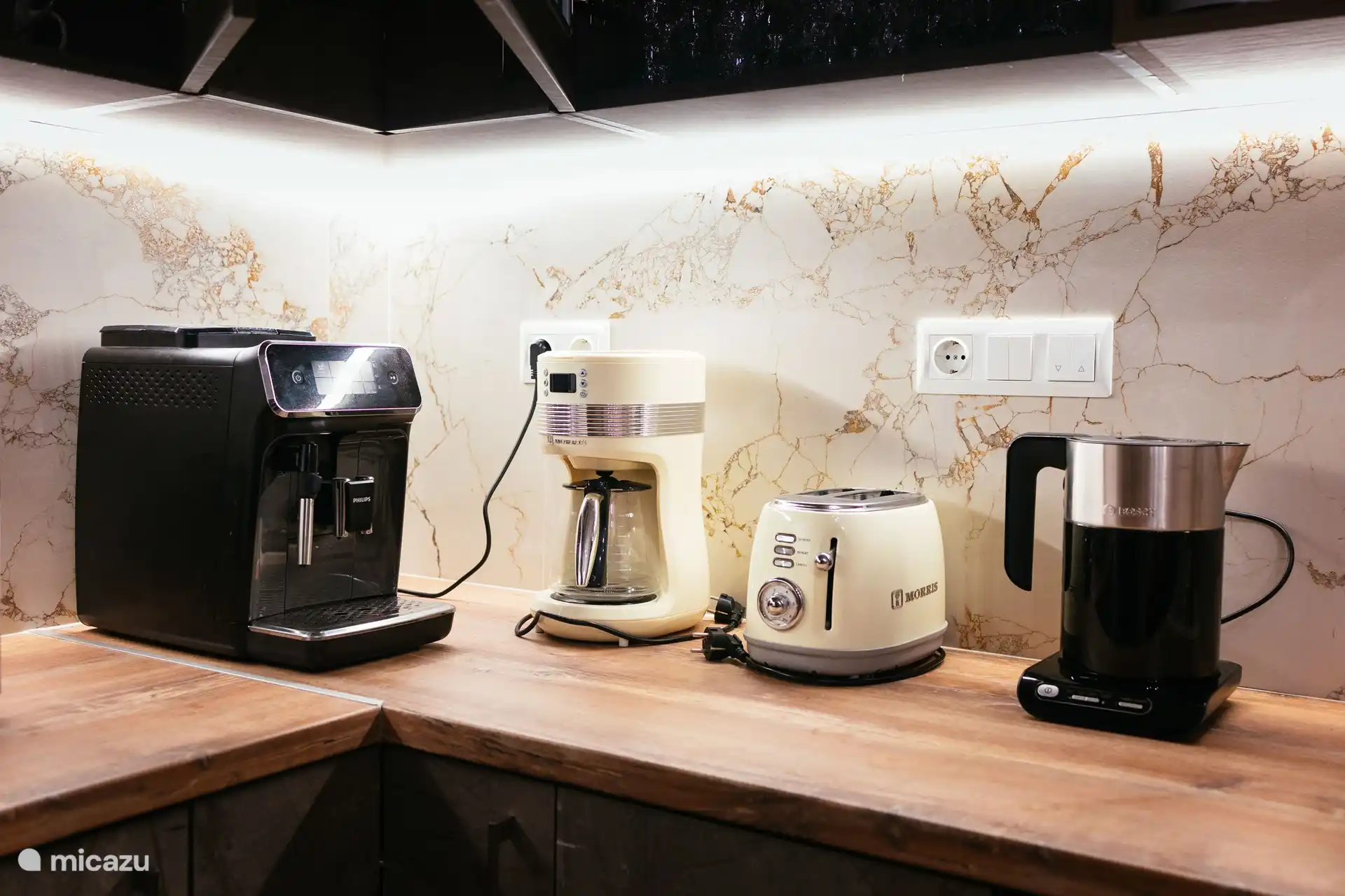 Modern and vintage appliances in the kitchen