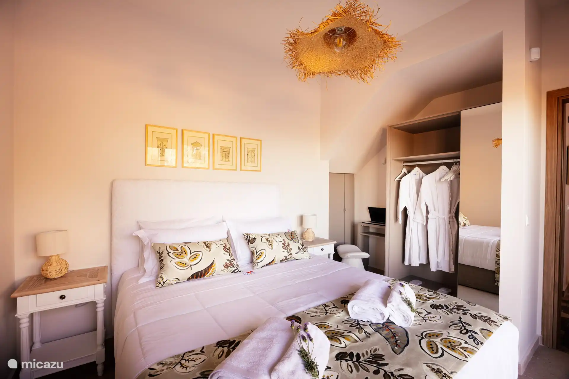 The bedroom on the ground floor (could be a double bed or two singles)