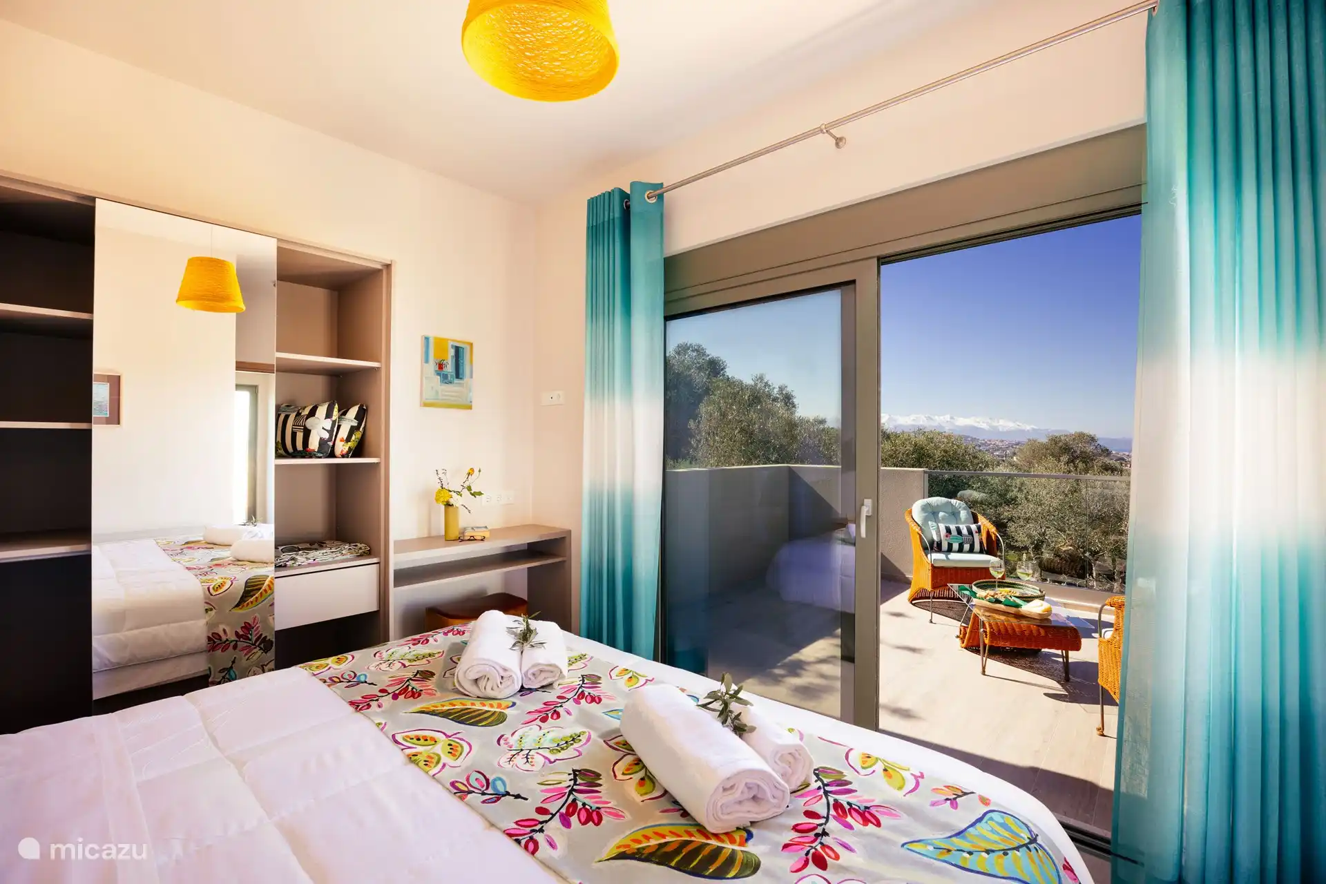 The first floor bedroom with a Queen-size bed