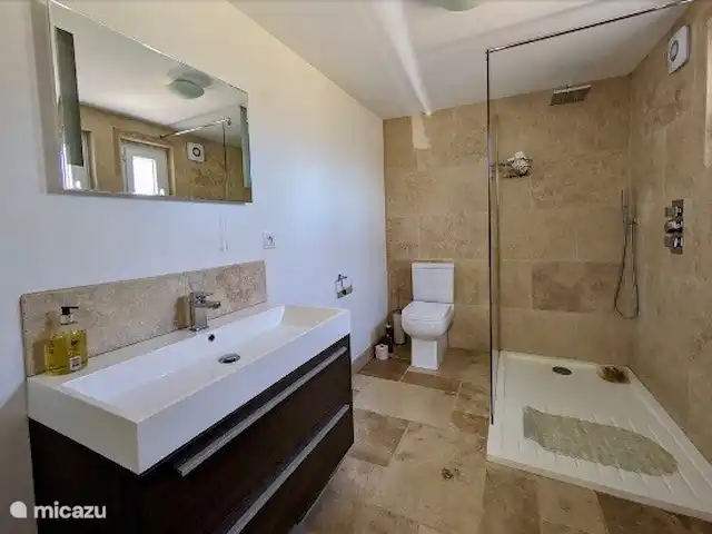 Gite Le Petit Wren - piscine et vue | France, Dordogne, Fumel - manoir / château Salle de bain de master bedroom