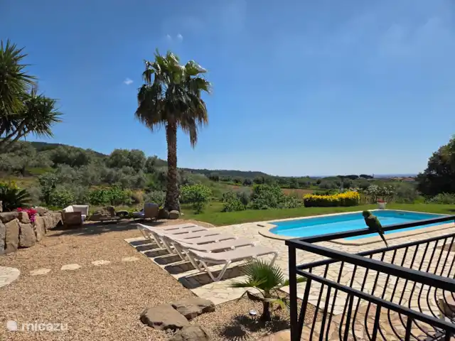 Villa Ensueño en España, Costa Brava, Calonge - villa Desde todo el jardín hay una vista del mar sobre los campos.
