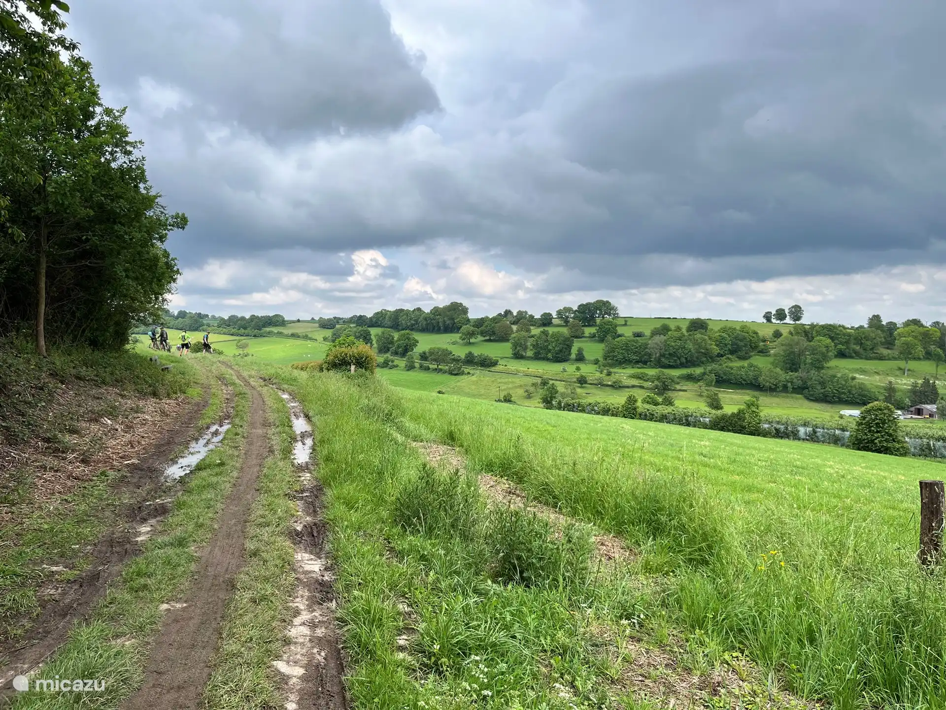 Toiling with the Mtb or walking.