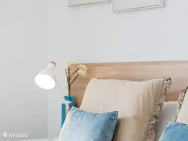 Caza azul en España, Costa Blanca, Orihuela Costa - apartamento dormitorio 2, estas camas se pueden separar para que sean camas de 2 x 1 persona