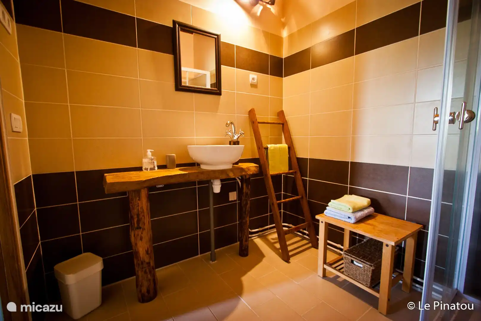 The bathroom with floor heating