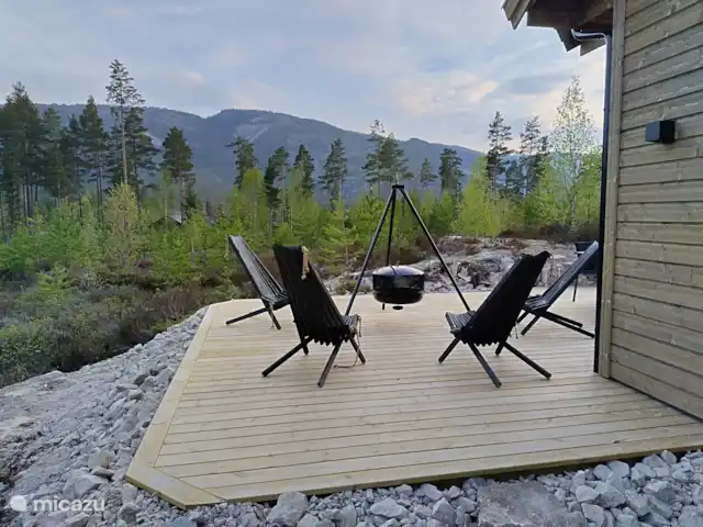 Location de Vacances Norvège, Telemark, Vradal, cabane en bois / lodge - Lillelørdag Hytte Terrasse
