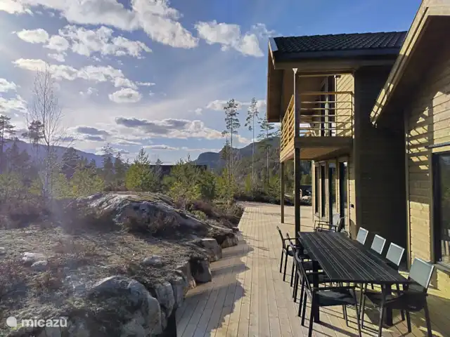 Location de Vacances Norvège, Telemark, Vradal, cabane en bois / lodge - Lillelørdag Hytte Terrasse
