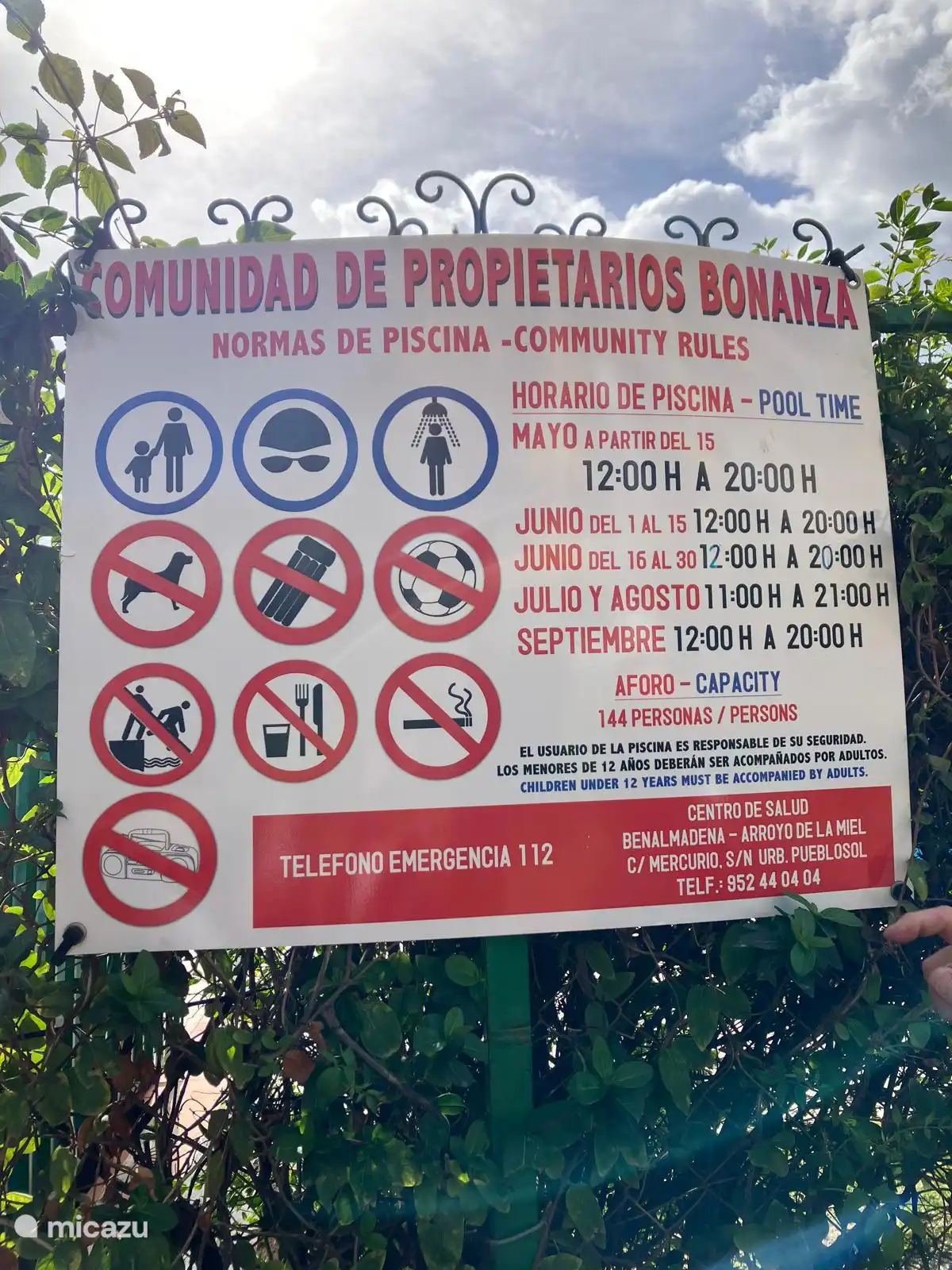 Horario de apertura de la piscina 