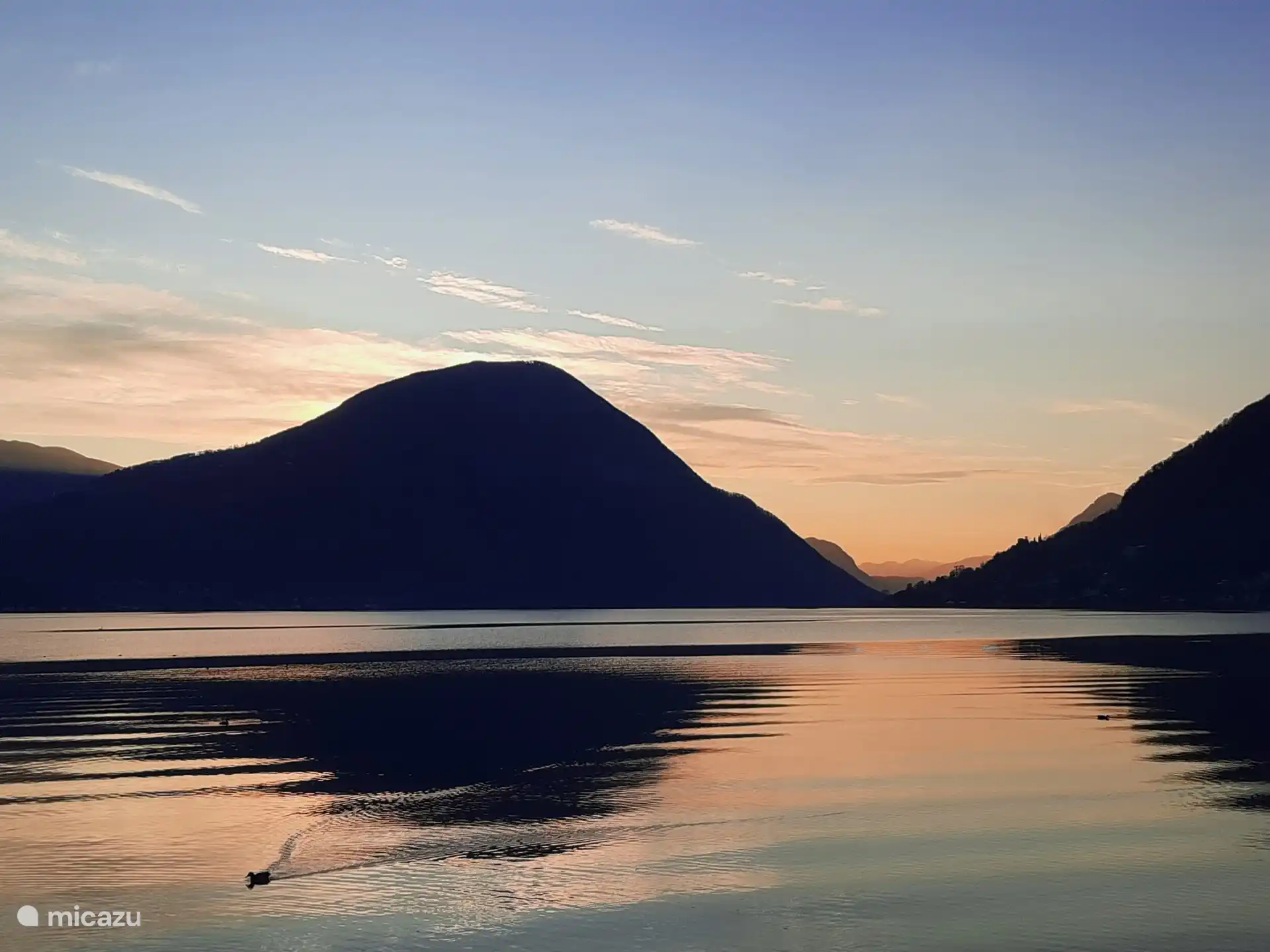 View over the lake, rear apartment complex