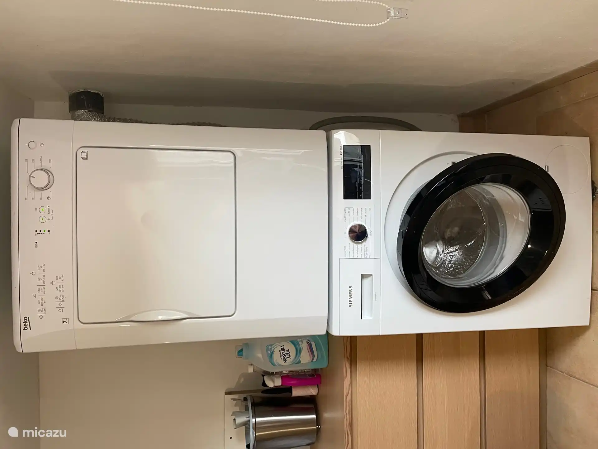 Washing machine and dryer can be used free of charge, there is even detergent available!
