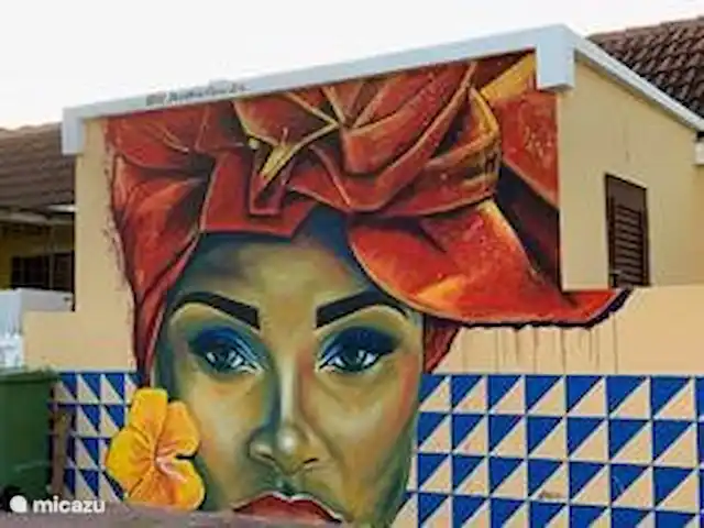 Location de Vacances Curaçao, Banda Abou (ouest), Fontein, appartement - Sonrisa Curaçao, Horizons Profitez des peintures murales à Otrabanda