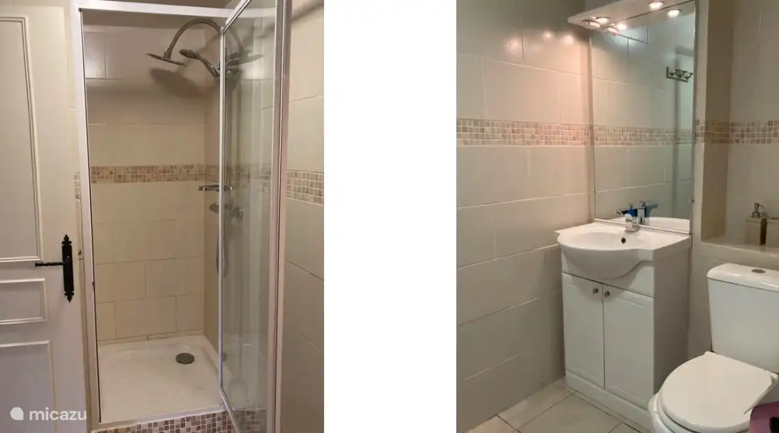 De badkamer is ook op de begane grond.