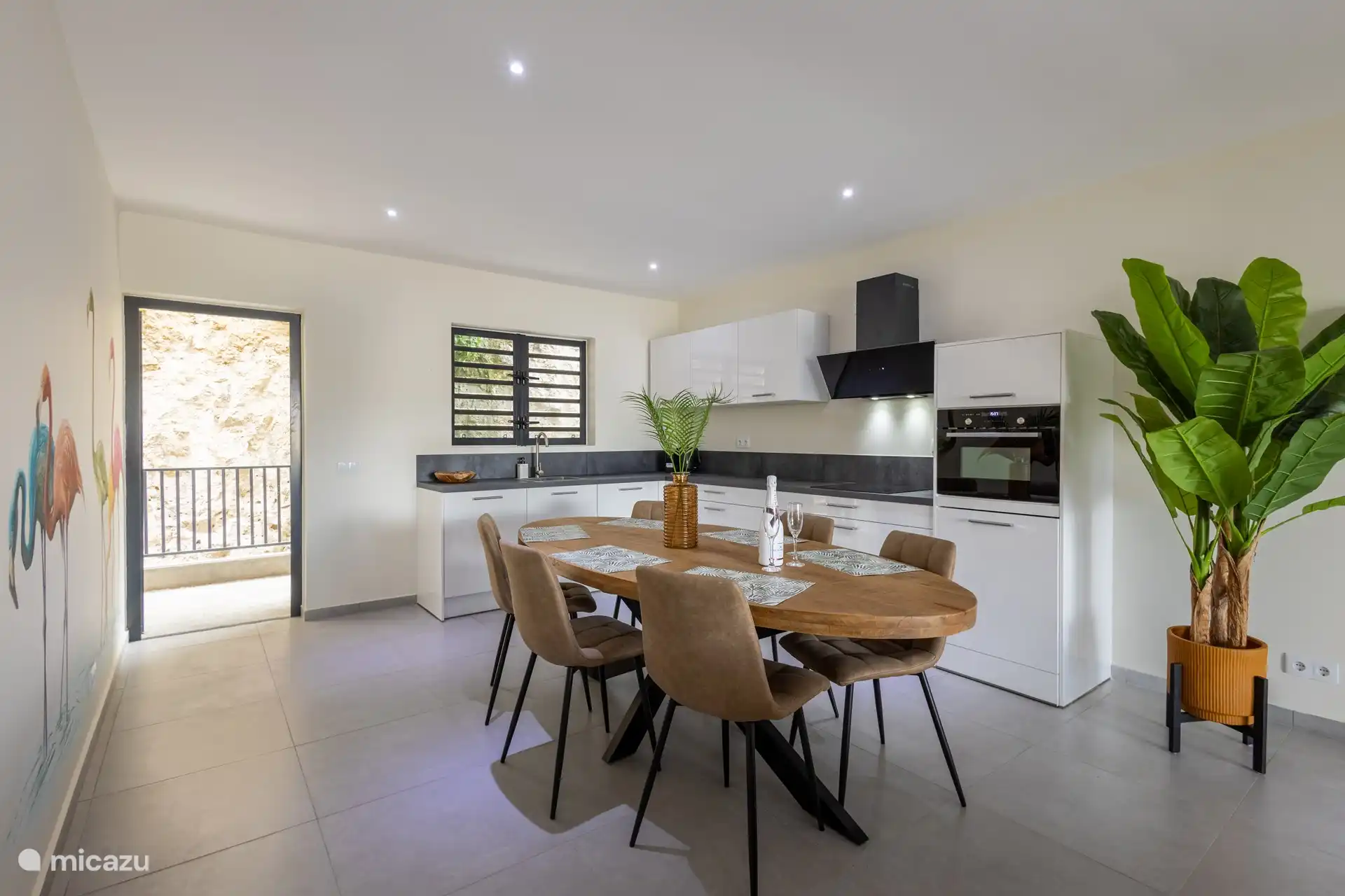 Dining area and kitchen