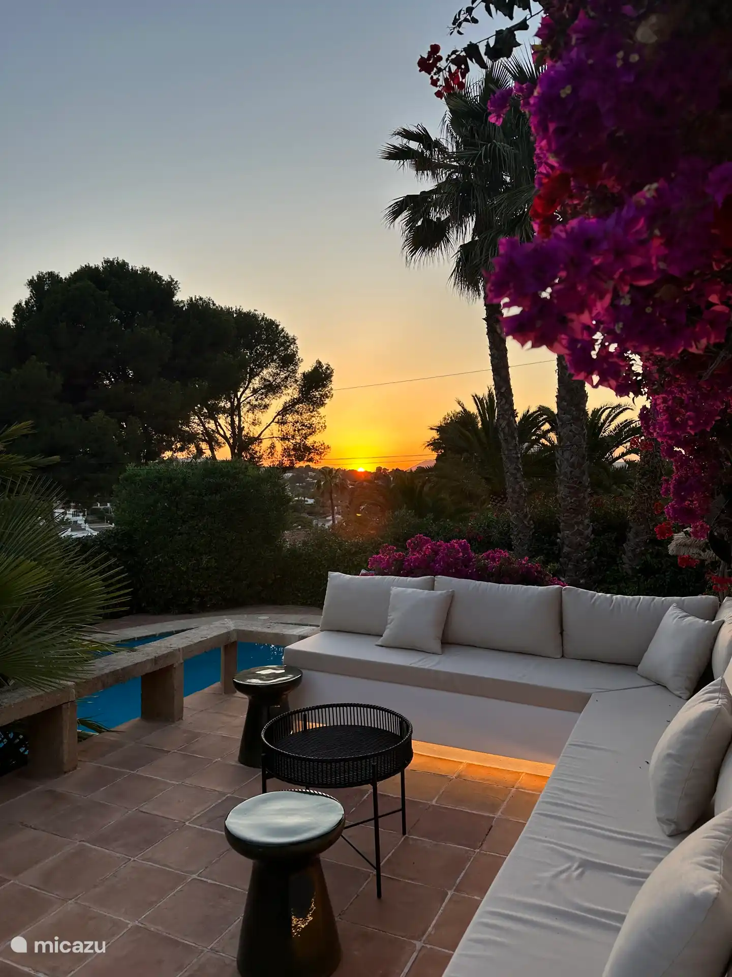 Sunset terrace with lounge sofa