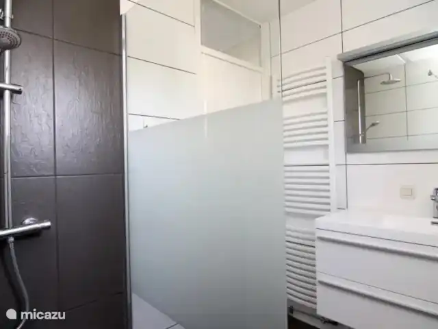 Bungalow de vacances 710 au parc de Krim | Pays-Bas, Texel, De Cocksdorp - maison de vacances Salle de bain au rez-de-chaussée avec douche à effet pluie.