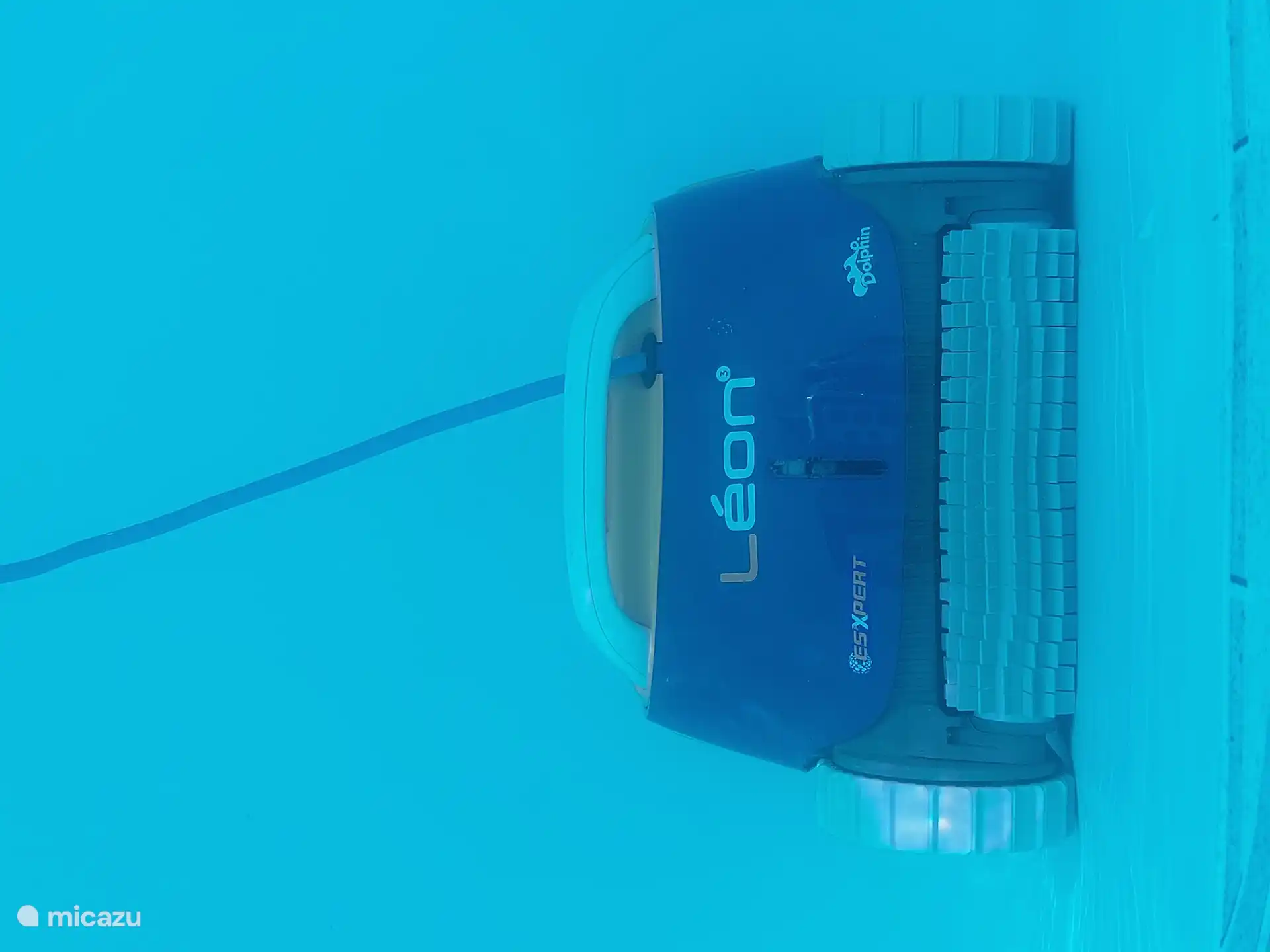 Wartung des Pools durch unseren Roboter Léon ..