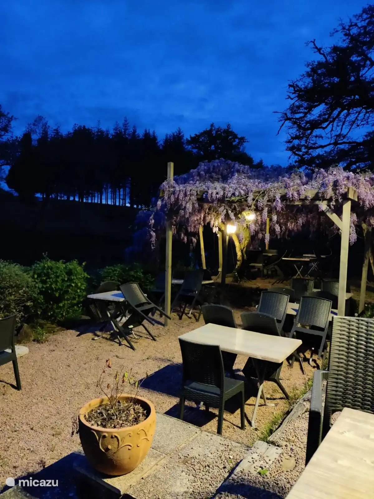 Jard&#237;n al aire libre restaurante castillo