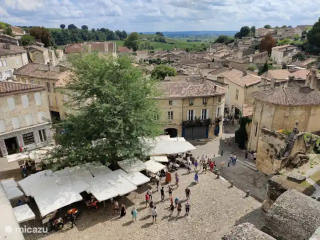 Château le Verdoyer  en Francia, Dordoña, Champs-Romain - mobil home / caravana Puedes dar un agradable paseo por Saint Emilion y, por supuesto, disfrutar de un poco de vino en la plaza