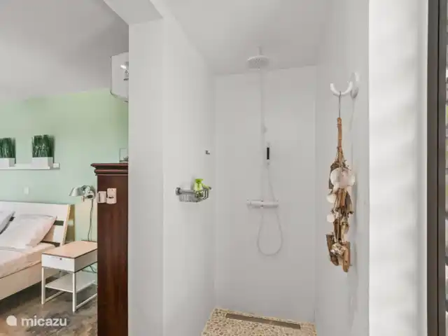 Studio spacieux près de Jan Thiel  | Curaçao, Banda Ariba (est), Brakkeput Abou - studio Salle de bain ouverte avec toilettes, lavabo et douche.