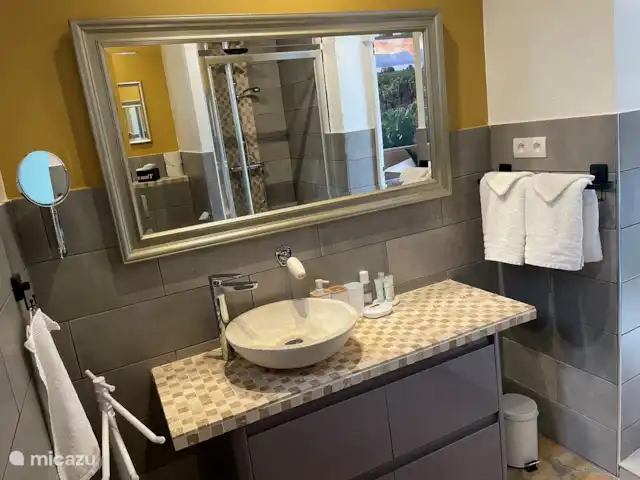 Location de Vacances France, Hérault, Oupia, chambres d'hôtes - Marie Jean chambre Le Vignoble Salle de bain spacieuse
