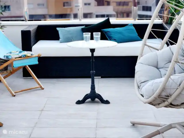 Location de Vacances Espagne, Costa Blanca, Orihuela Costa, penthouse - Amanecer de Luxe  Terrasse sur le toit avec de nombreuses possibilités de bronzer ou de se détendre