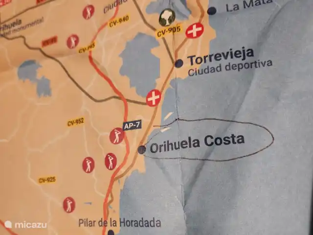 Location de Vacances Espagne, Costa Blanca, Orihuela Costa, penthouse - Amanecer de Luxe  Carte indiquant l’emplacement de l’appartement