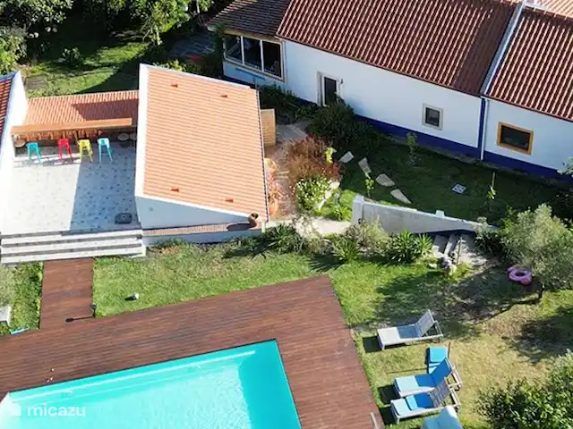 Wandelen, Portugal, Costa de Prata, Alcobaça, bed & breakfast Pátio do Vale - Pátio zwembad en terras